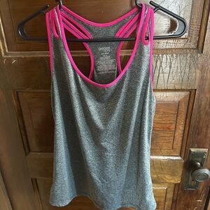 Danskin Women's Charcoal and Neon Pink Tank Top